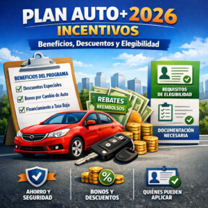 incentivos Plan Auto+ 2026 illustration for Plan Auto+ 2026 Incentives: Key Benefits, Rebates, and Eligibility