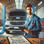 10 señales de que tu coche necesita atención urgente en el taller. «Imagen generada por IA, cumplimiento EU AI Act»