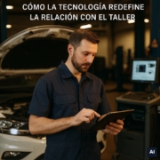 La Experiencia del Cliente Digital: Cómo la Tecnología Redefine la Relación con el Taller. «Imagen generada por IA, cumplimiento EU AI Act»