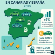 La demanda de vehículos eficientes en Canarias y España en 2025. «Imagen generada por IA, cumplimiento EU AI Act»