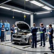 Talleres y coches de hidrógeno: el futuro del mantenimiento automotriz ya está aquí. «Imagen generada por IA, cumplimiento EU AI Act»